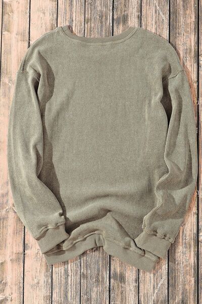 swvws Lucky Clover Sequin Round Neck Sweatshirt