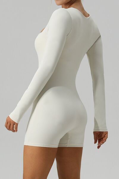 swvws Square Neck Long Sleeve Active Romper