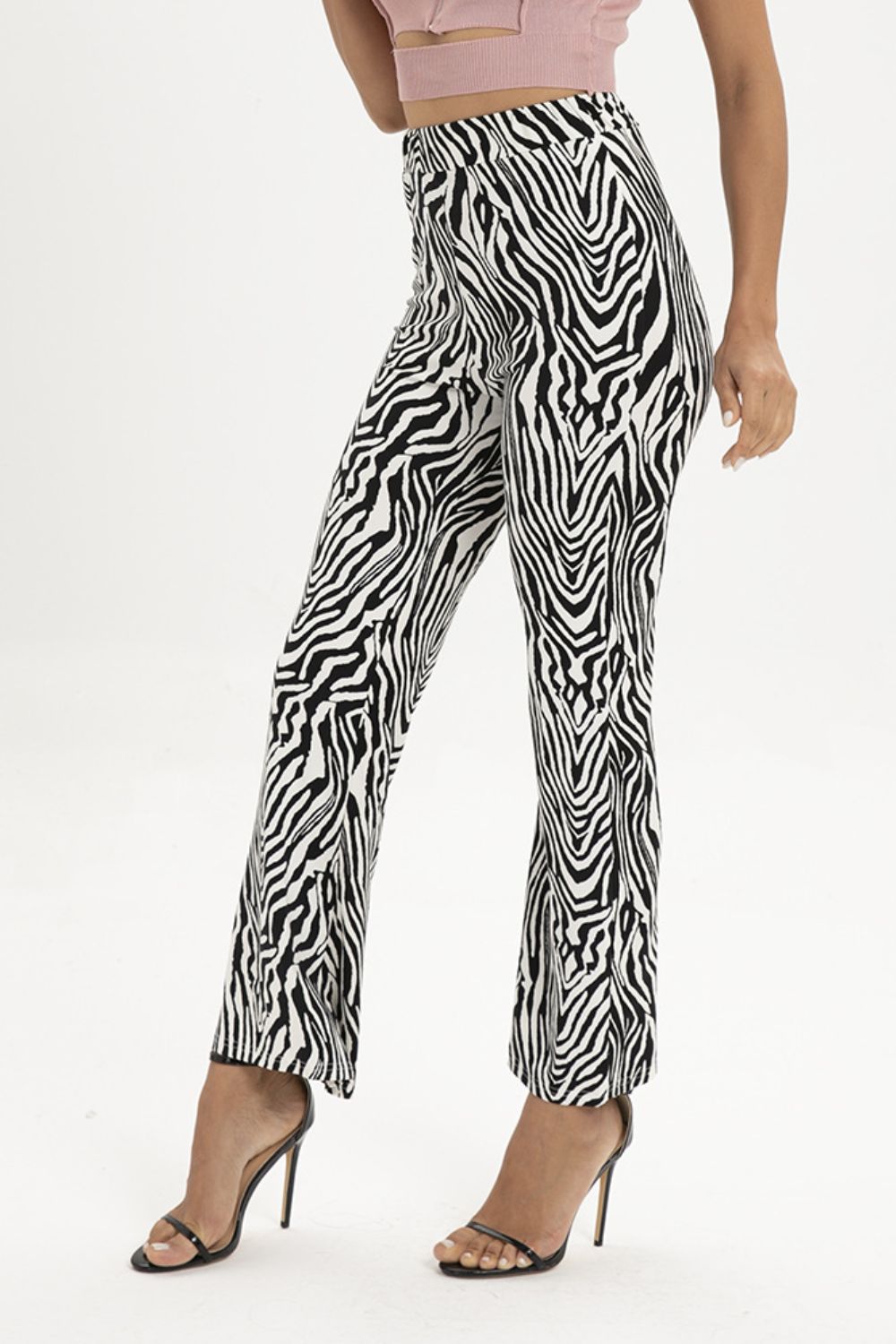 swvws Zebra Print Straight Leg Pants