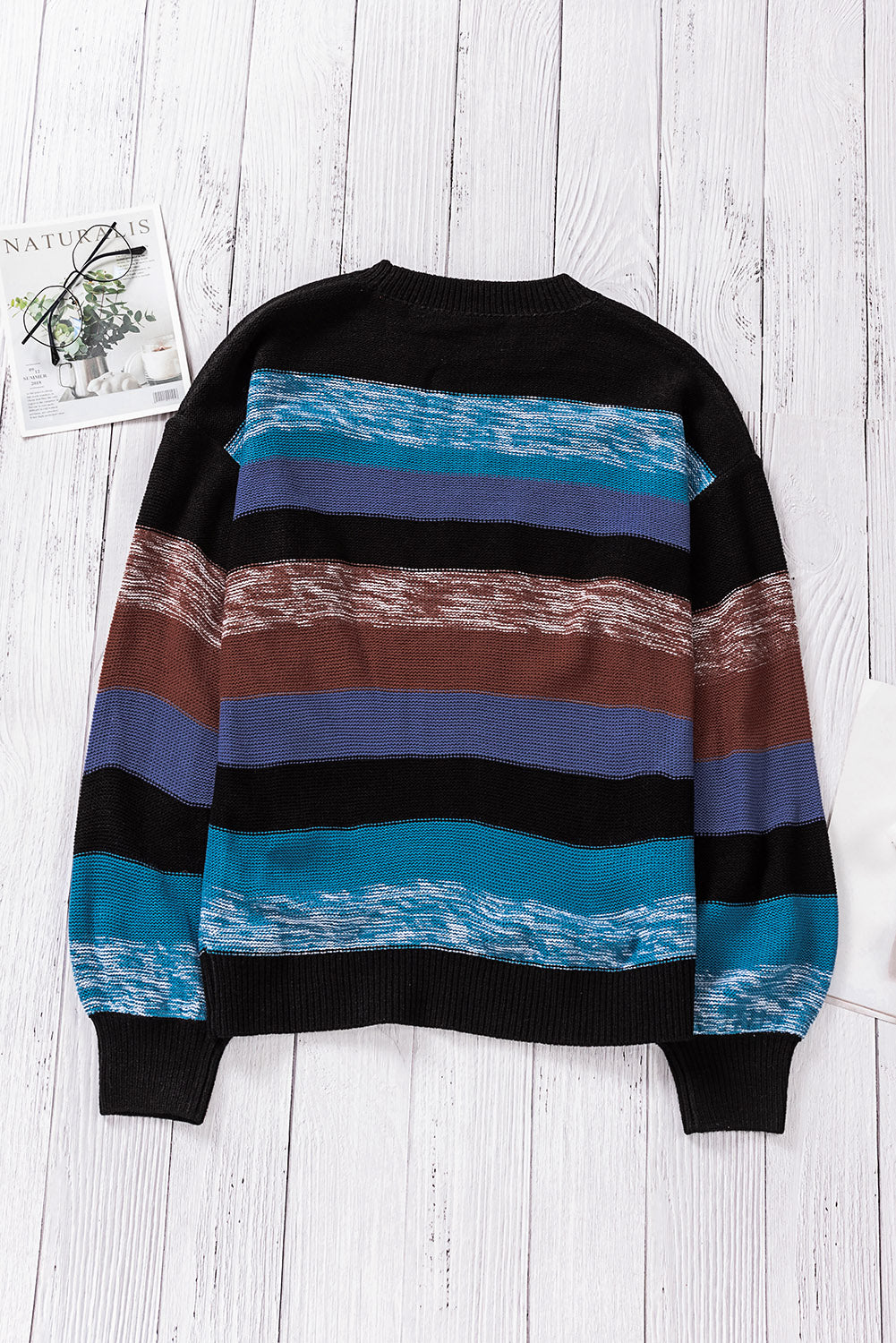 swvws Cozy For Keeps Color Block Drop Shoulder Sweater