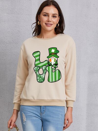 swvws LOVE Round Neck Dropped Shoulder Sweatshirt