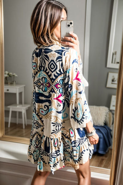 swvws Printed Button Up Mini Dress