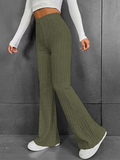 swvws Ribbed High Waist Bootcut Pants