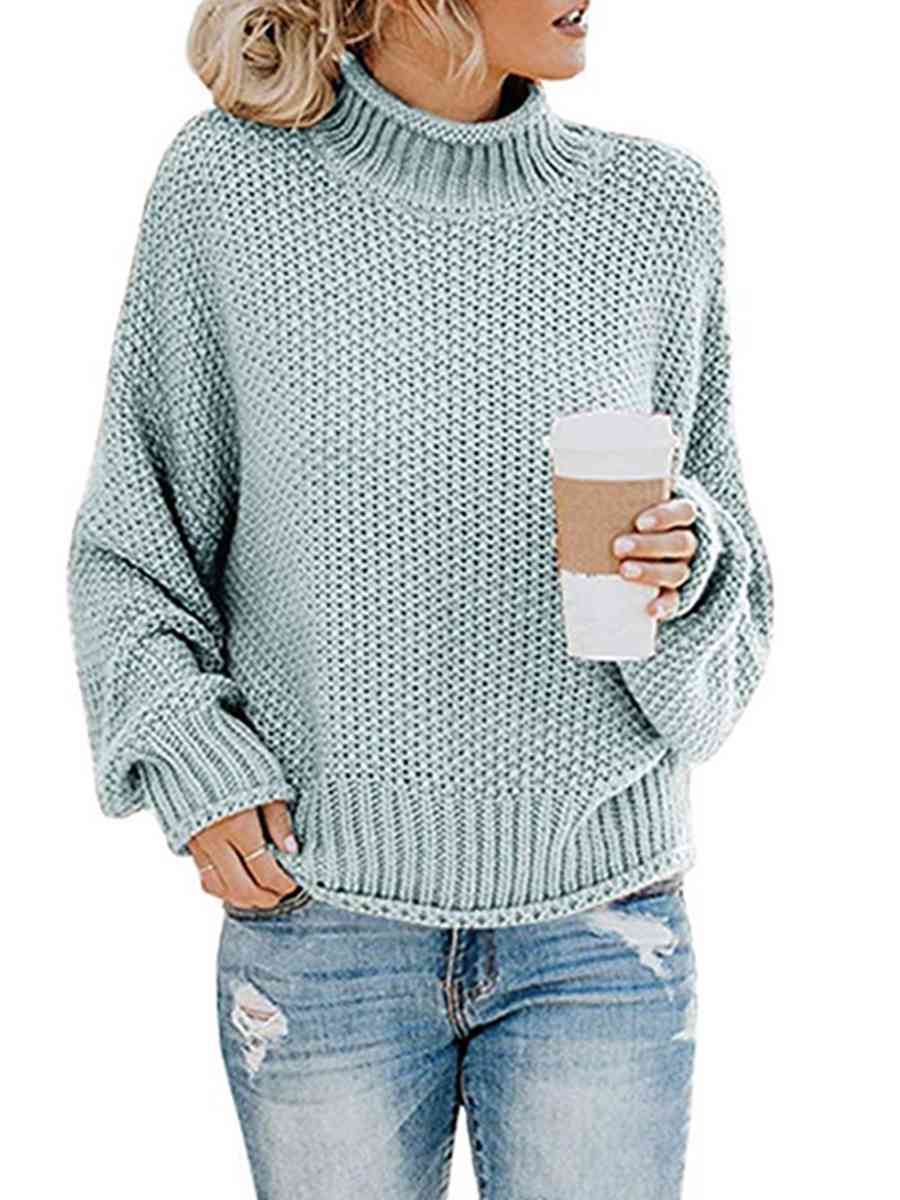 swvws Turtleneck Dropped Shoulder Sweater