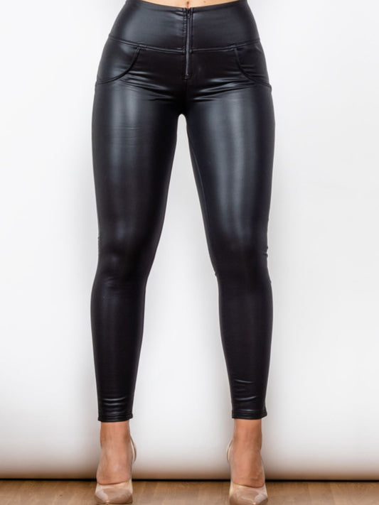 swvws Matte PU Leather Long Pants