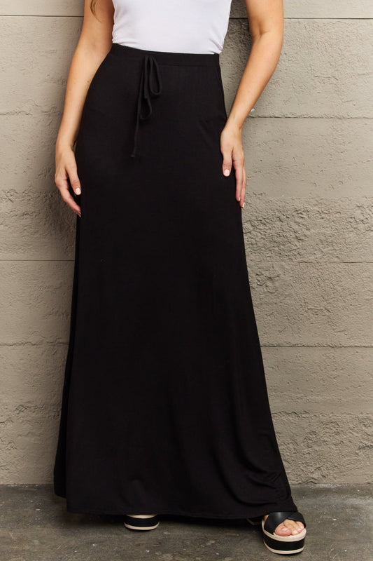 themeisles Culture Code For The Day Full Size Flare Maxi Skirt in Black