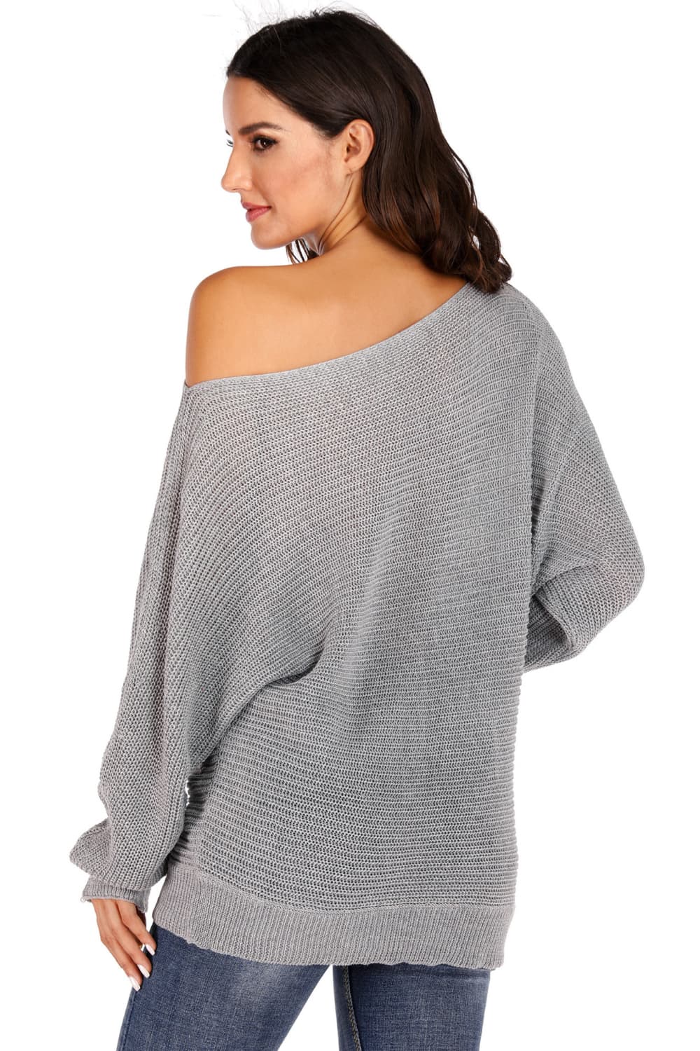 swvws One Shoulder Dolman Sleeve Sweater