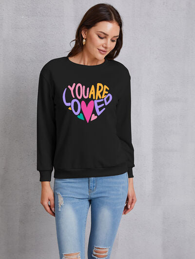 swvws YOU ARE LOVED Dropped Shoulder Sweatshirt