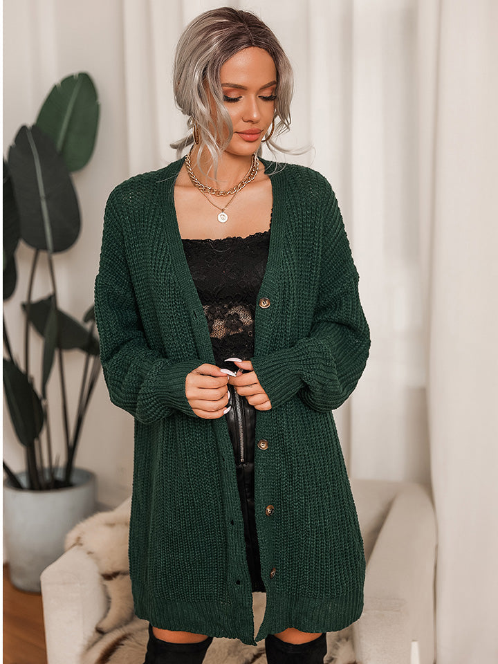 swvws Ribbed V-Neck Cardigan