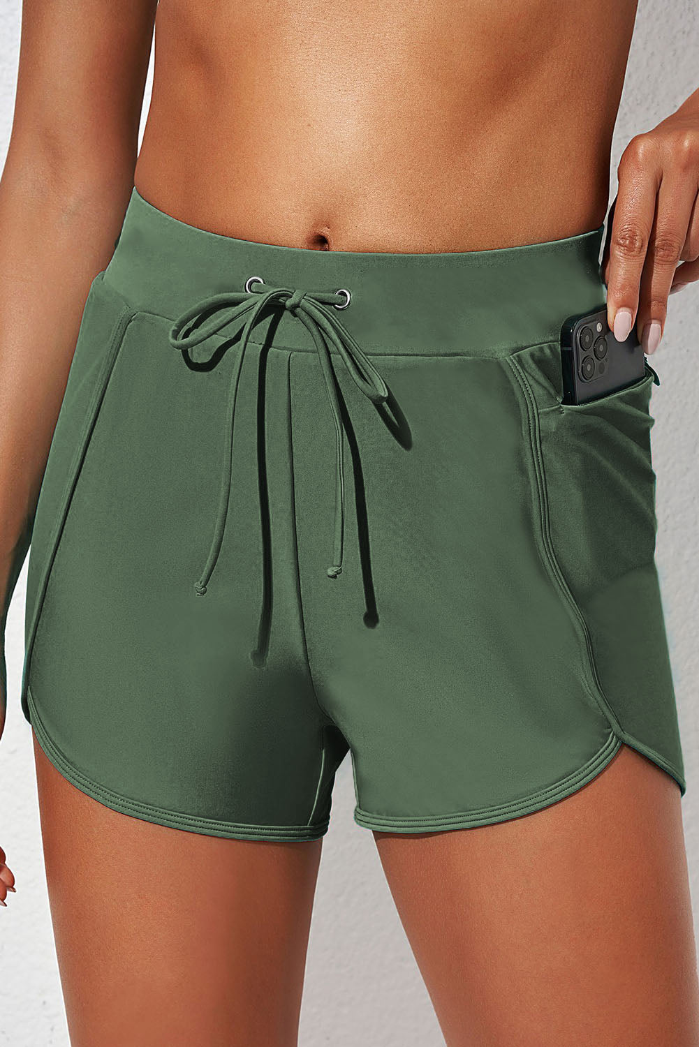 swvws Drawstring Waist Swim Shorts