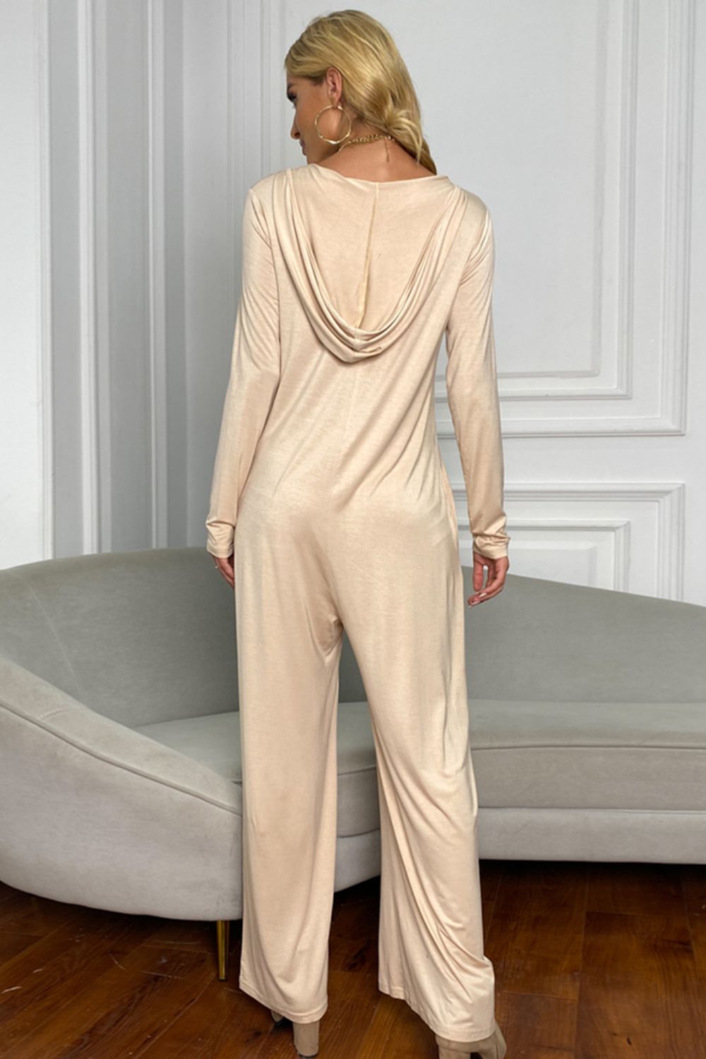 swvws Long Sleeve V-Neck Jumpsuit with Pockets