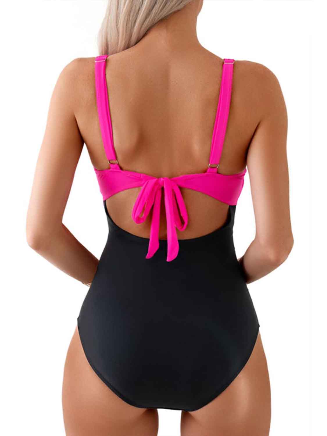 swvws Tied Cutout Contrast One-Piece Swimwear