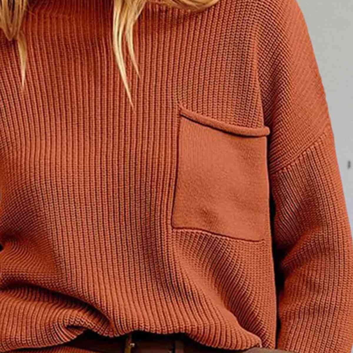 swvws Rib-Knit Dropped Shoulder Sweater