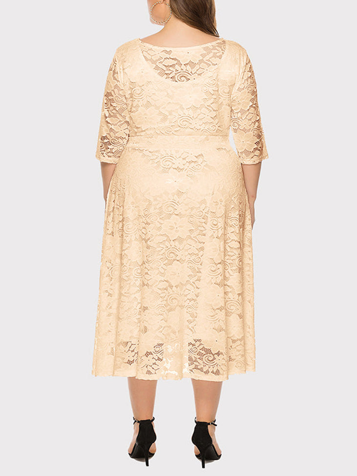 Sixsr Lace Evening A-Line Dress