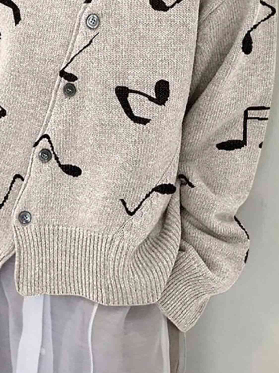 swvws Dropped Shoulder Buttoned Cardigan