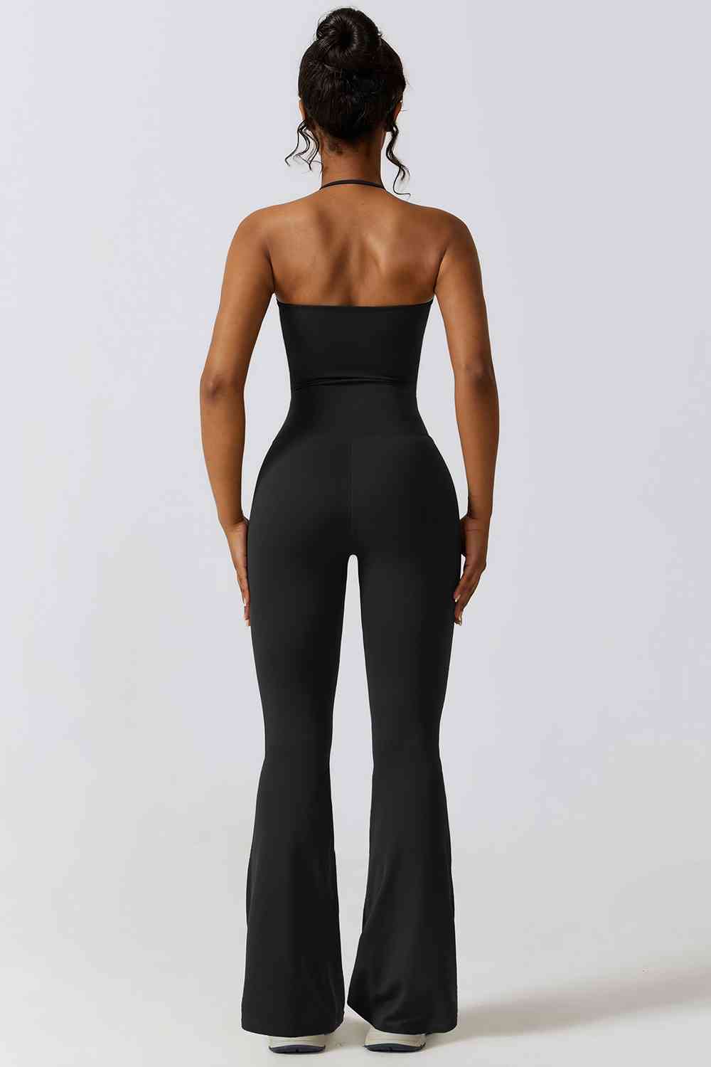 swvws Halter Neck Flare Sport Jumpsuit