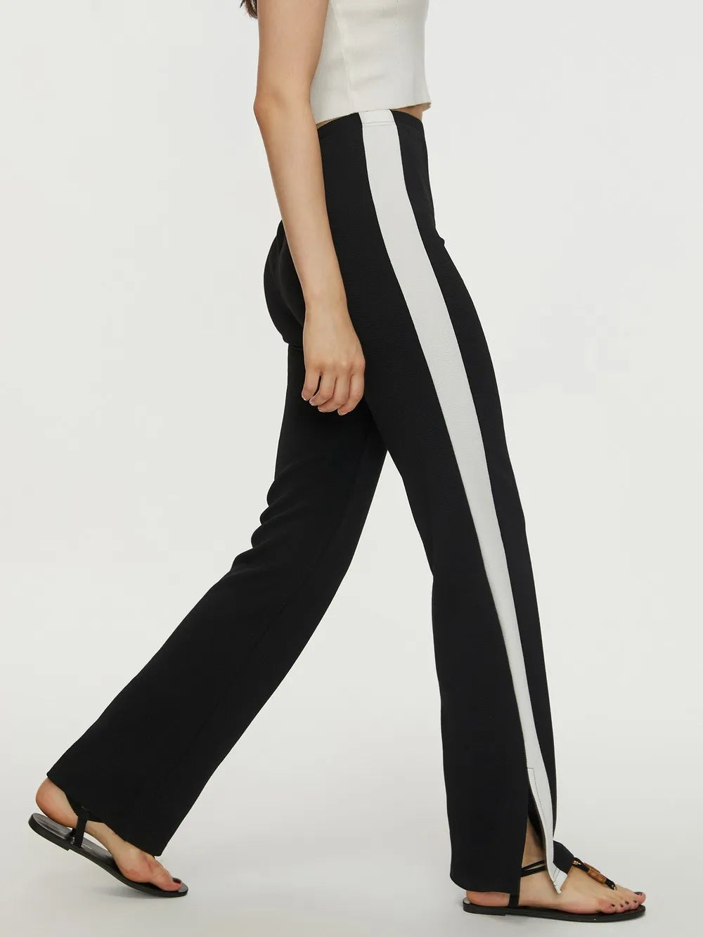 swvws Contrast Slit Long Pants