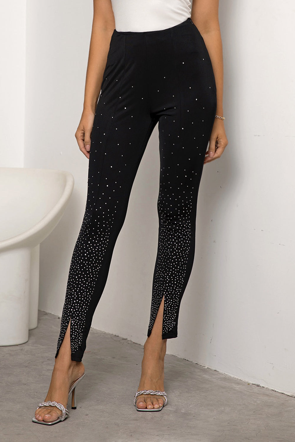 swvws High Waist Front Slit Pants