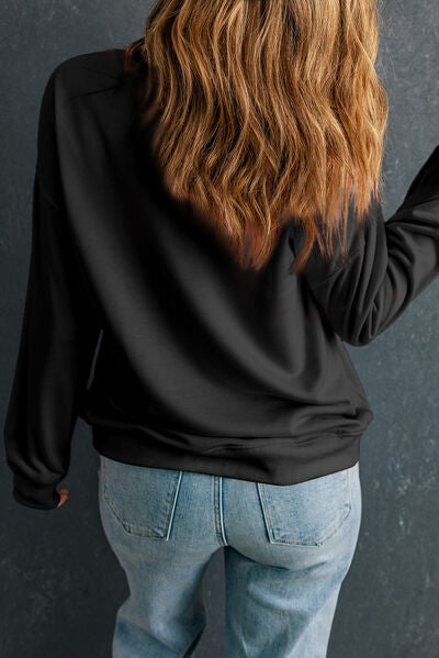 swvws Round Neck Dropped Shoulder Sweatshirt