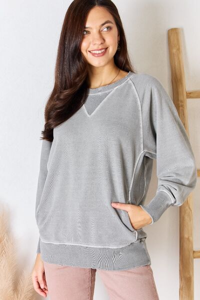 swvws Zenana French Terry Long Sleeve Sweatshirt