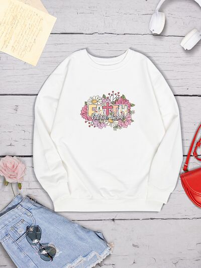 swvws FAITH HOPE LOVE Round Neck Sweatshirt