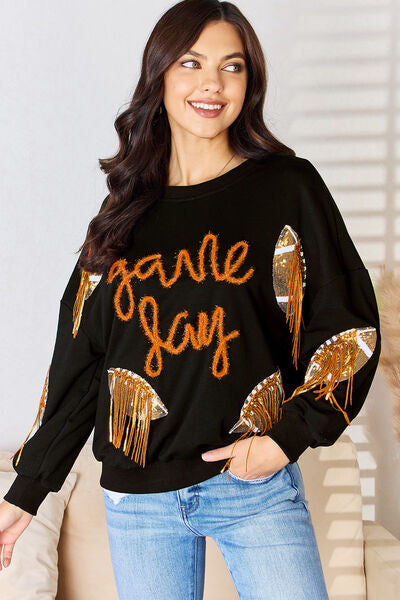 swvws Rugby Sequin Round Neck Sweatshirt