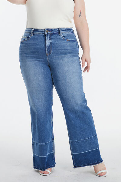 swvws BAYEAS Full Size High Waist Cat's Whisker Wide Leg Jeans