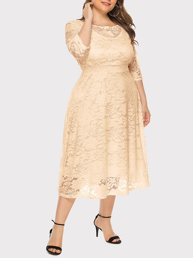 Sixsr Lace Evening A-Line Dress