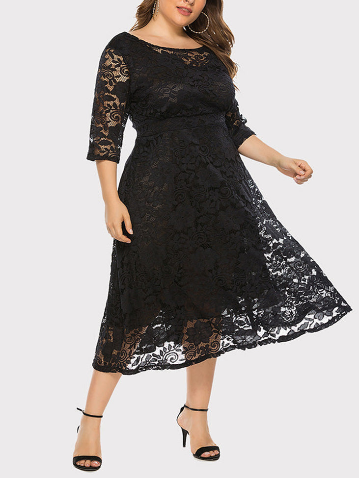 Sixsr Lace Evening A-Line Dress