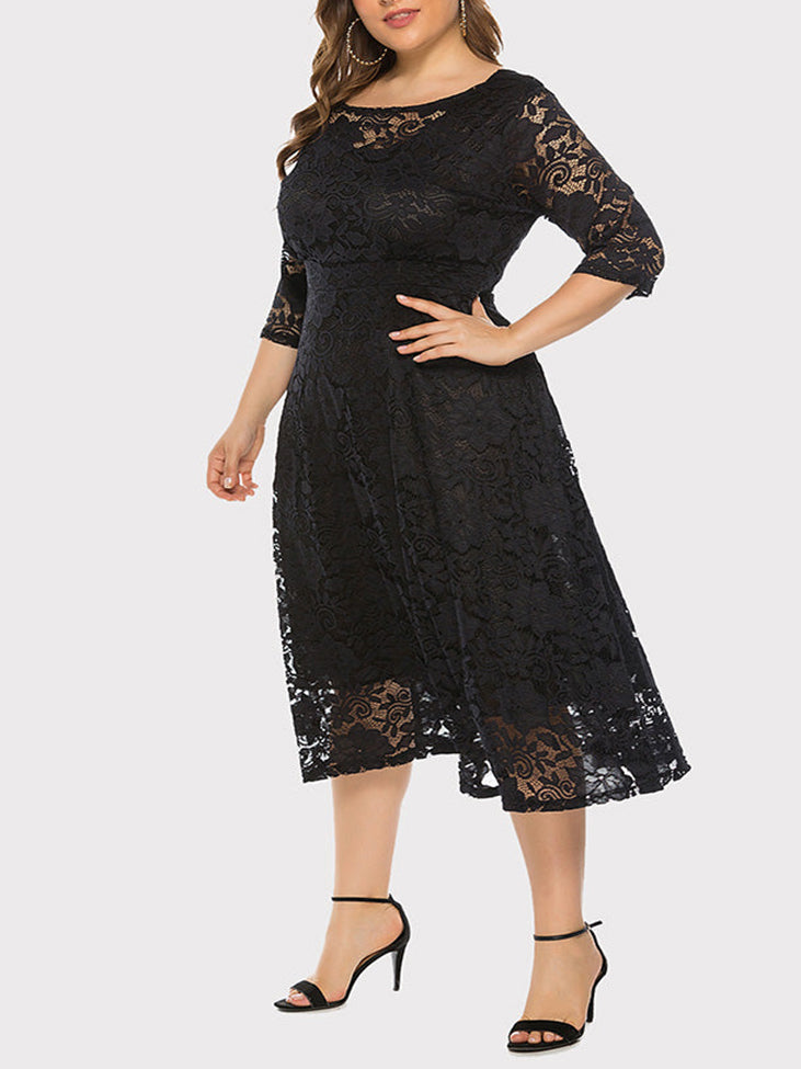 Sixsr Lace Evening A-Line Dress