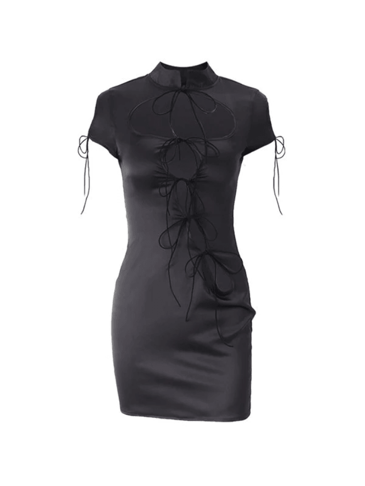 Sixsr Lace Up Cutout Bodycon Mini Dress