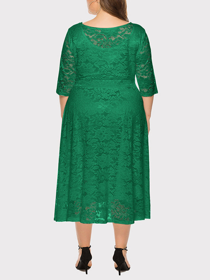 Sixsr Lace Evening A-Line Dress