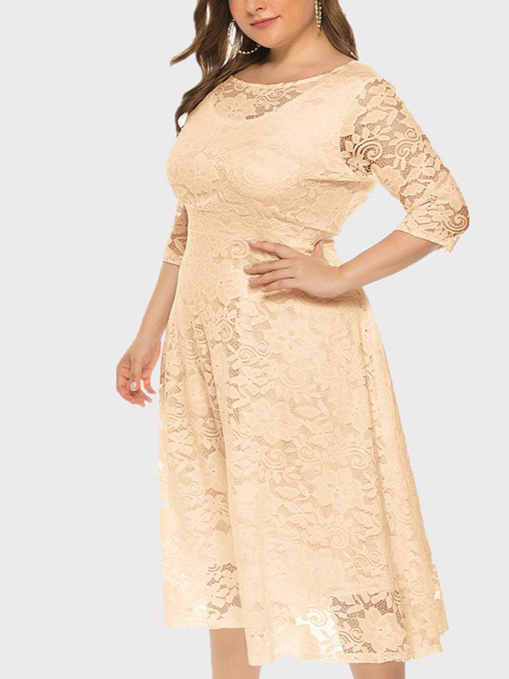 Sixsr Lace Evening A-Line Dress