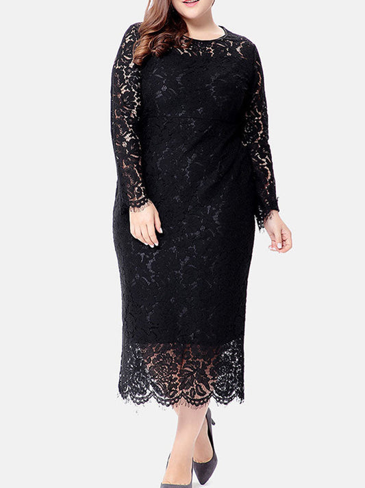 Sixsr Long Sleeve Lace Maxi Dress