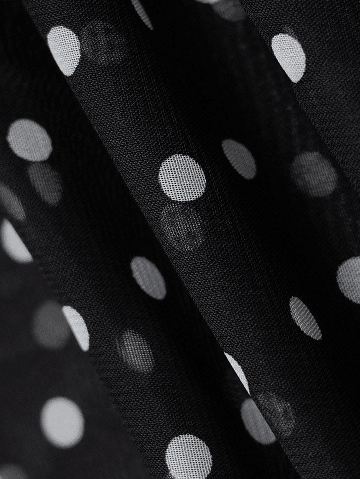 Sixsr Polka Dot Sheer Mesh Maxi Dress