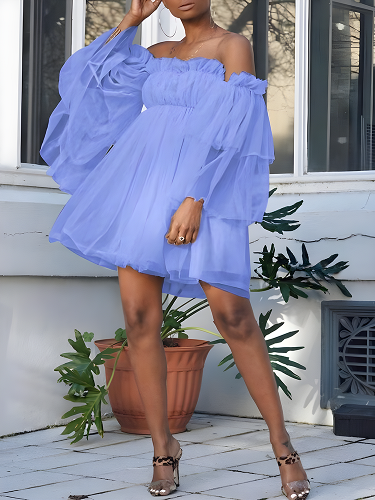 Sixsr Princess Tulle Off Shoulder Dress