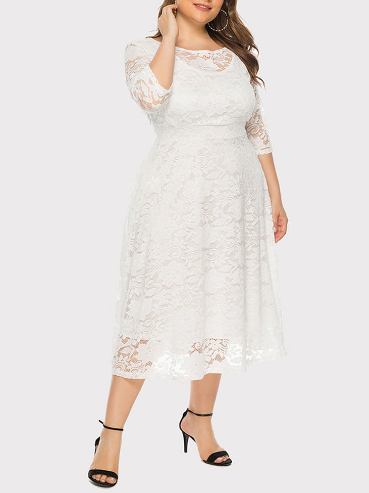 Sixsr Lace Evening A-Line Dress