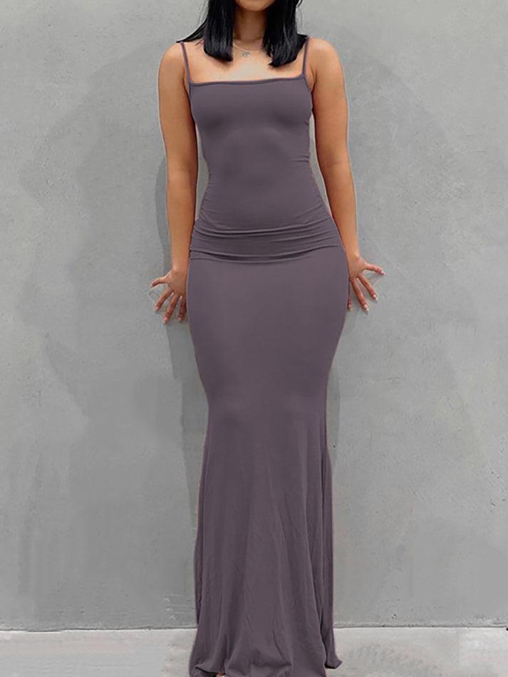 Sixsr Strap Bodycon Rib Maxi Dress