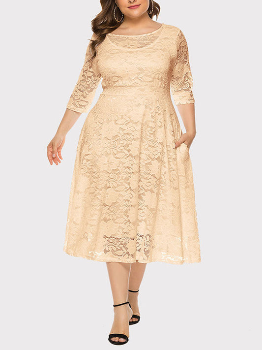 Sixsr Lace Evening A-Line Dress