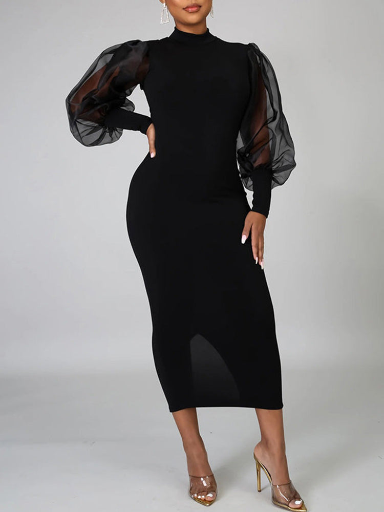 Sixsr Mesh Long Sleeve Dress