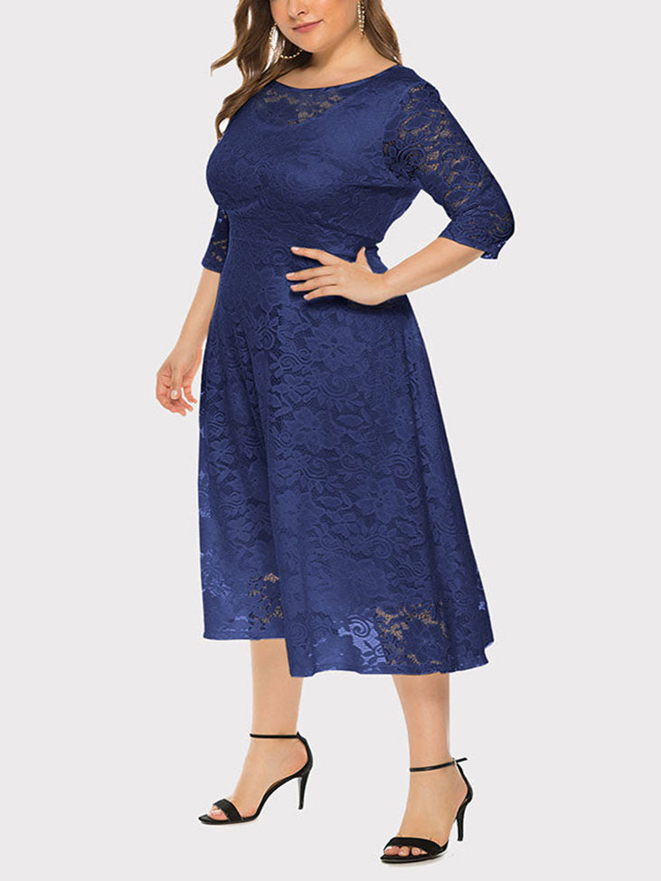 Sixsr Lace Evening A-Line Dress