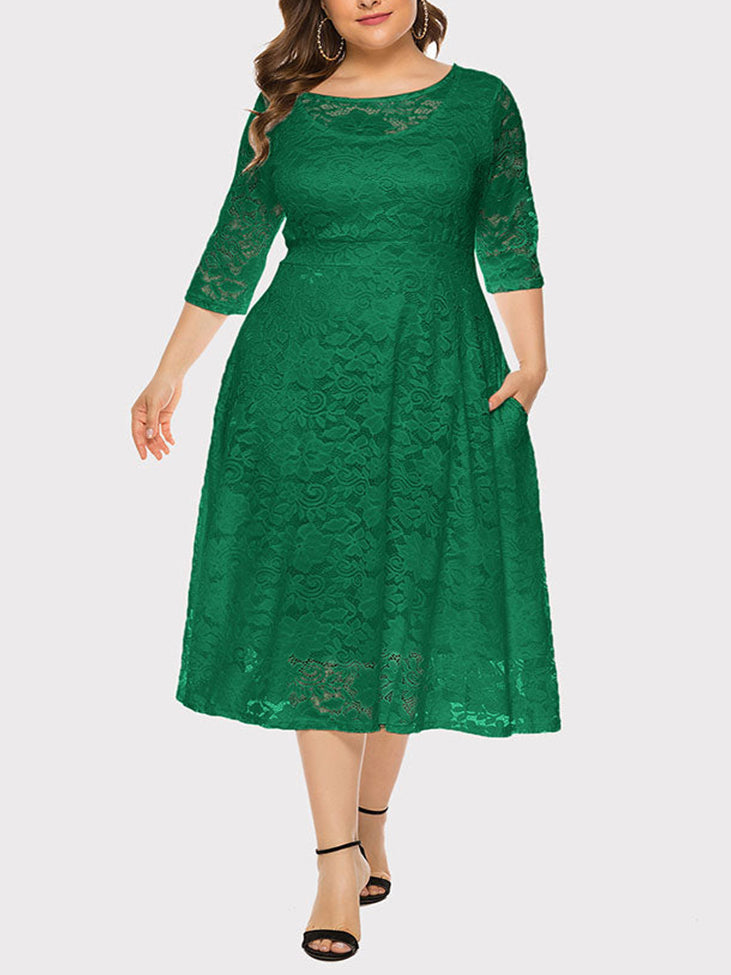 Sixsr Lace Evening A-Line Dress